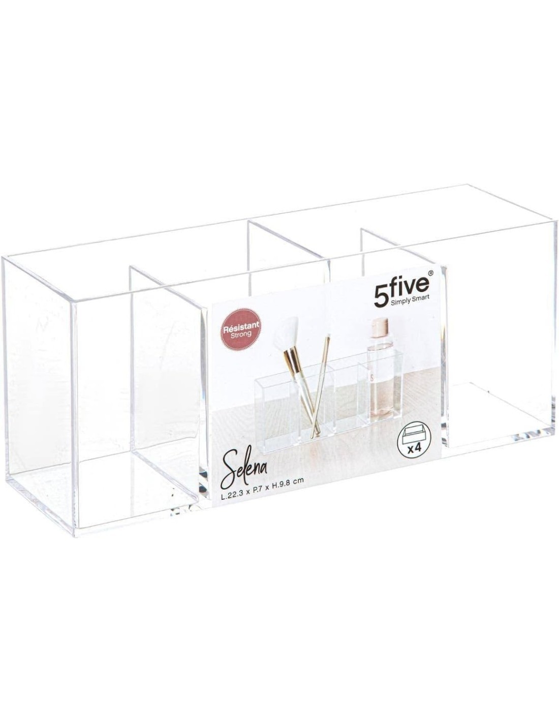 5five Organizer Selena 4 scomparti trasparente – Da tavolo