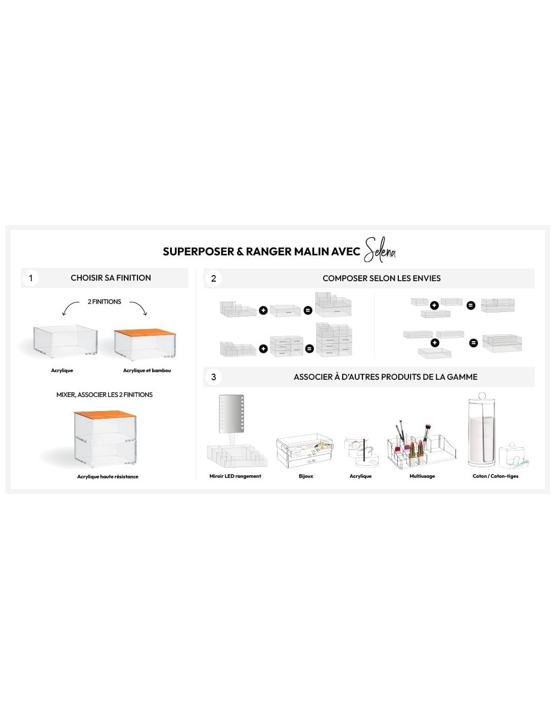 5five Organizer Selena 4 scomparti trasparente – Da tavolo