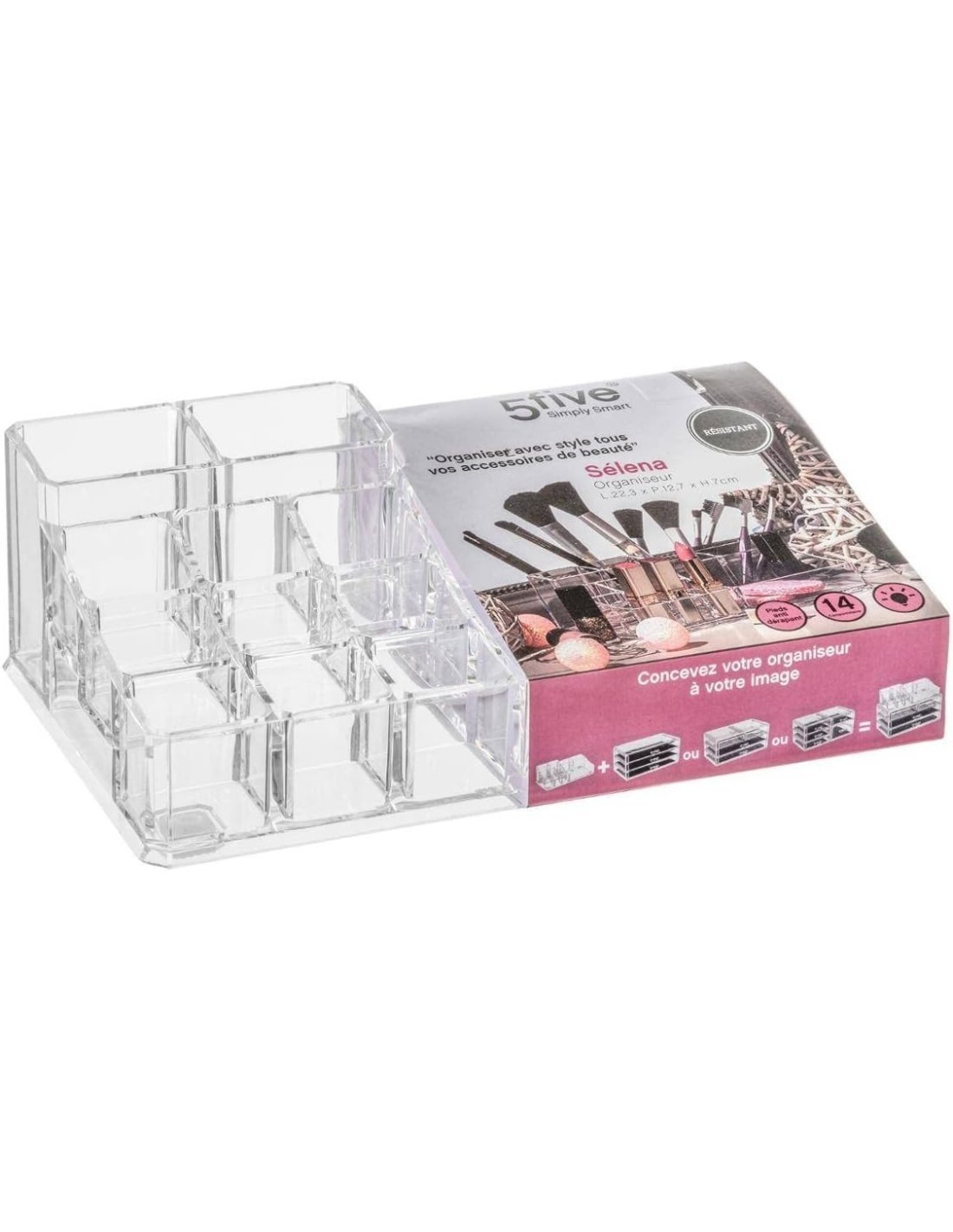 Organizer Selena 14 scomparti in acrilico trasparente