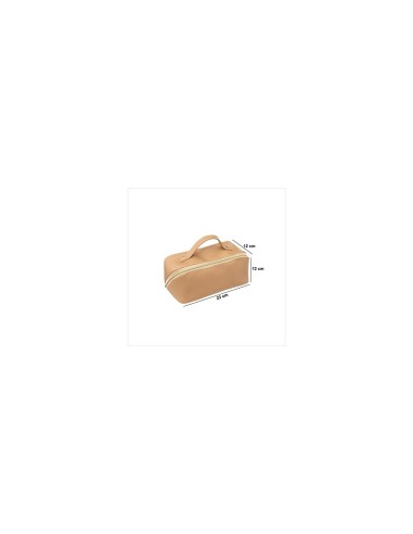 Trousse da toilette effetto pelle beige – Compatta ed elegante