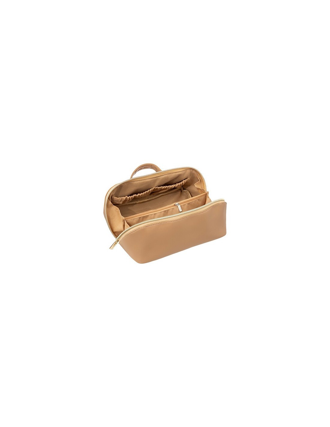 Trousse da toilette effetto pelle beige – Compatta ed elegante
