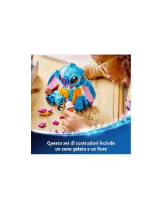 LEGO Disney Stitch 43249, Personaggio da Costruire, Parti Mobili, Camicia, Cono Gelato, Gioco per Bambini, Idea Regalo