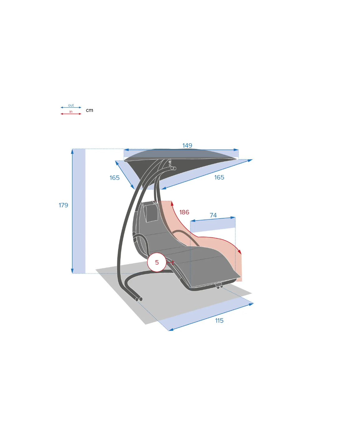 POLTRONA SOSPESA 139578 MAIORCA ARDESIA