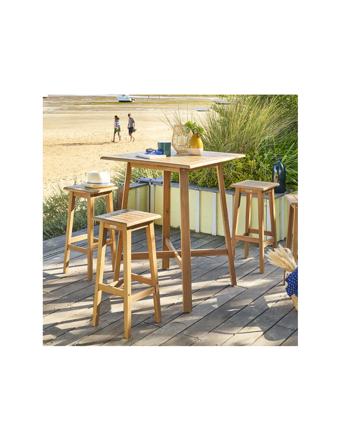TAVOLO ALTO 186528 TIWI 80X80 H102CM ACACIA