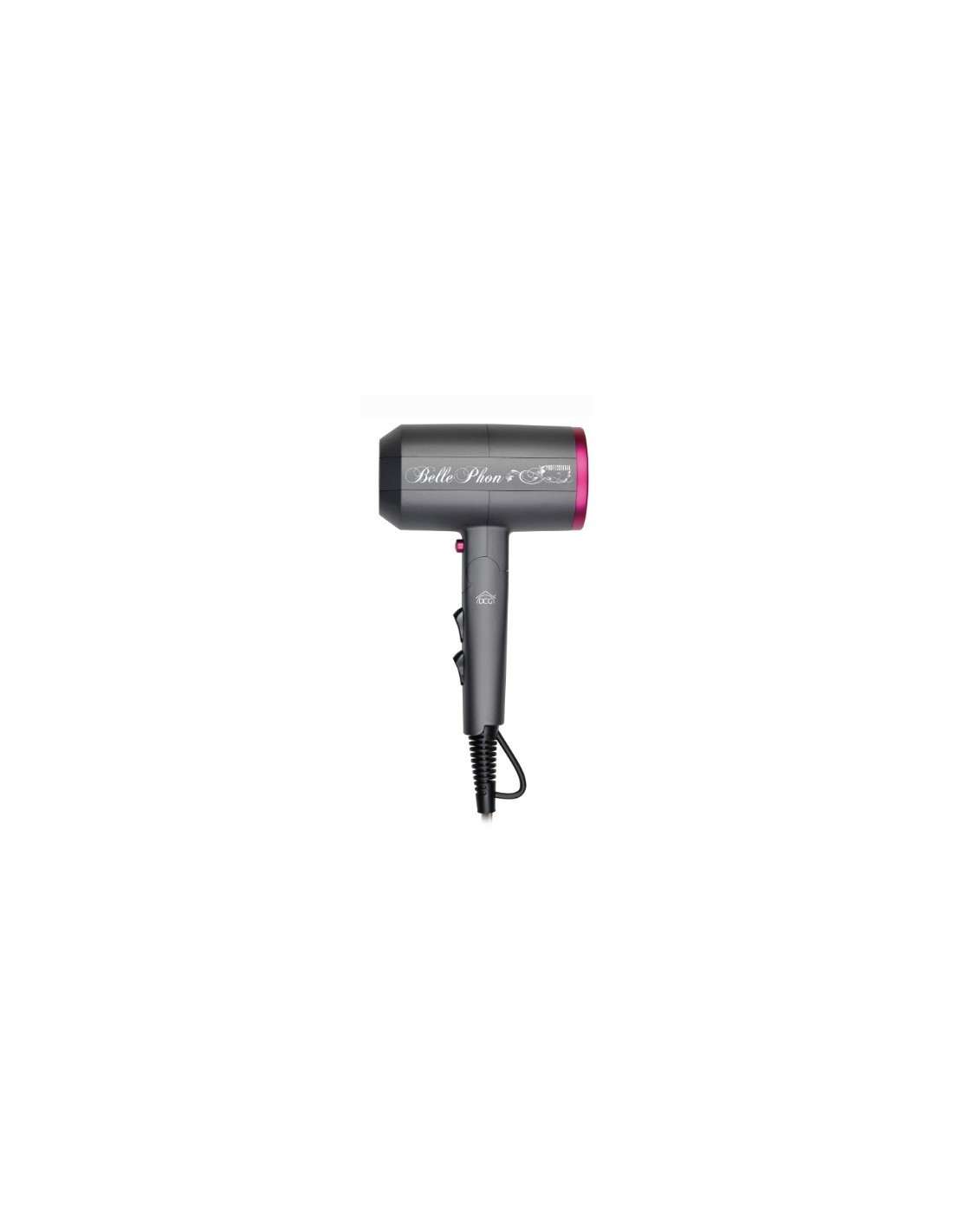 Phon Professionale BELLE, Motore AC 1800-2200W, 2 Velocità, 3 Temperature, Impugnatura Pieghevole, Concentratore Magnetico
