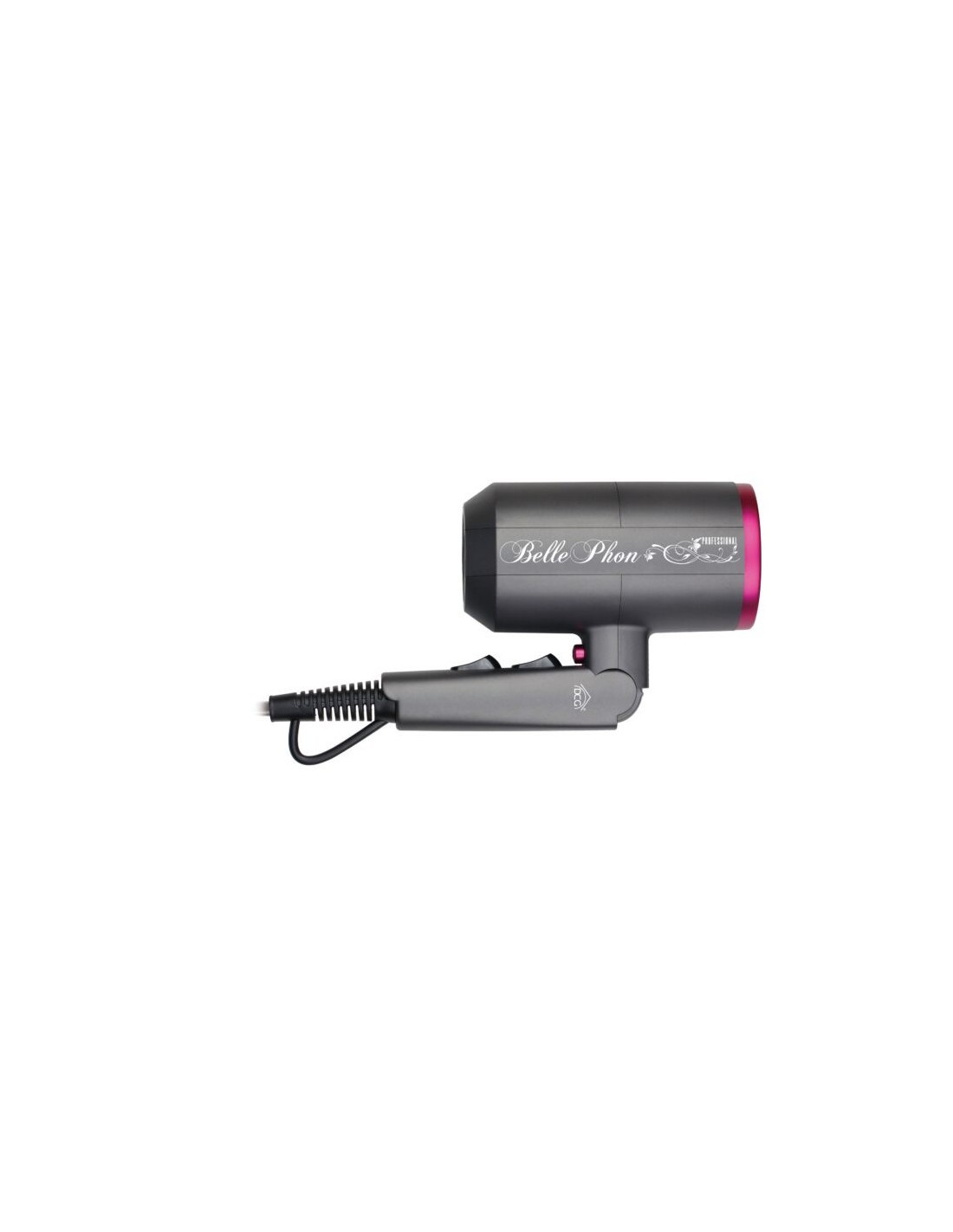 Phon Professionale BELLE, Motore AC 1800-2200W, 2 Velocità, 3 Temperature, Impugnatura Pieghevole, Concentratore Magnetico