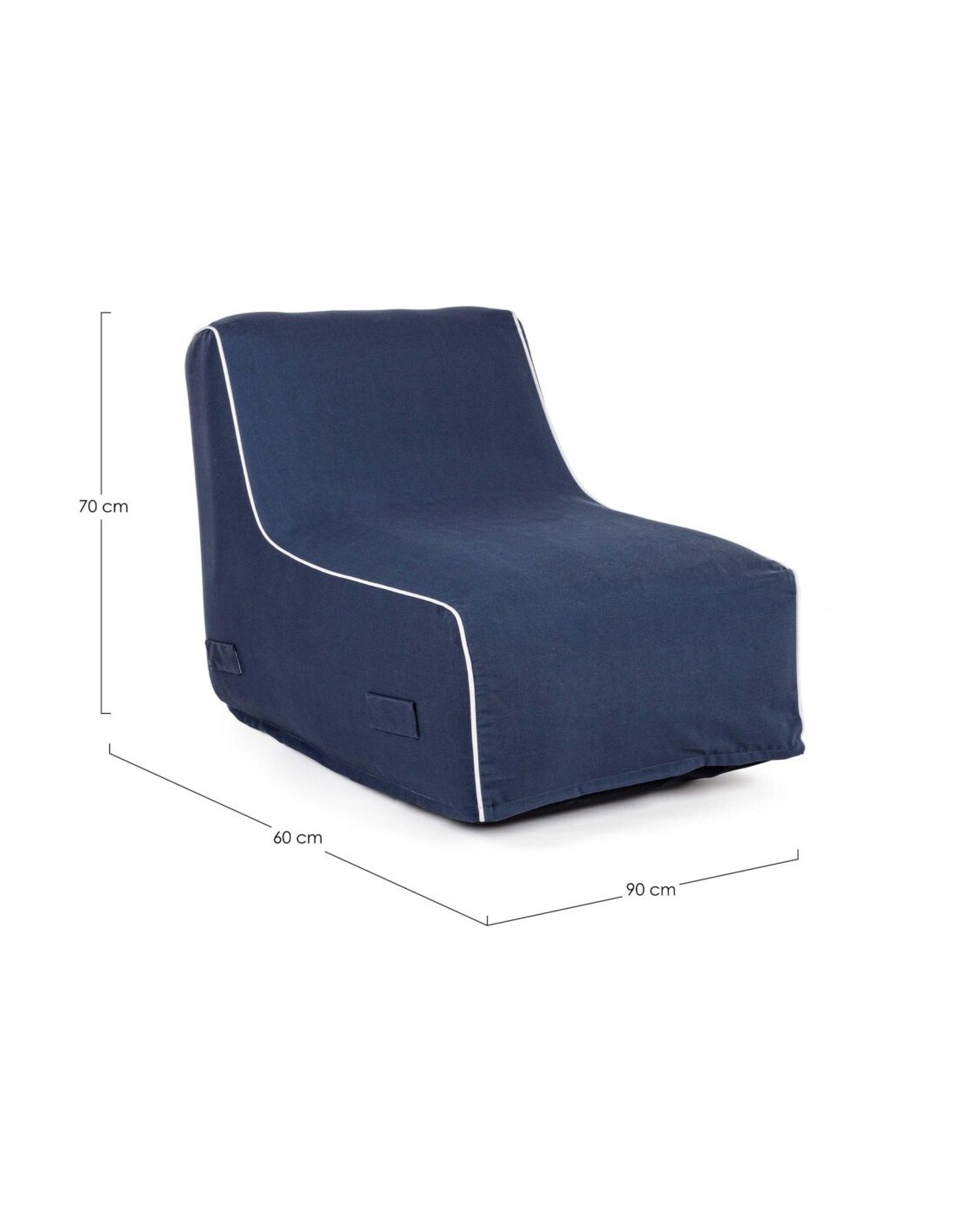 Chaise Longue Gonfiabile Rihanna, beige, tessuto idrorepellente, UV resistente, sfoderabile, per esterni, giardino, terrazza
