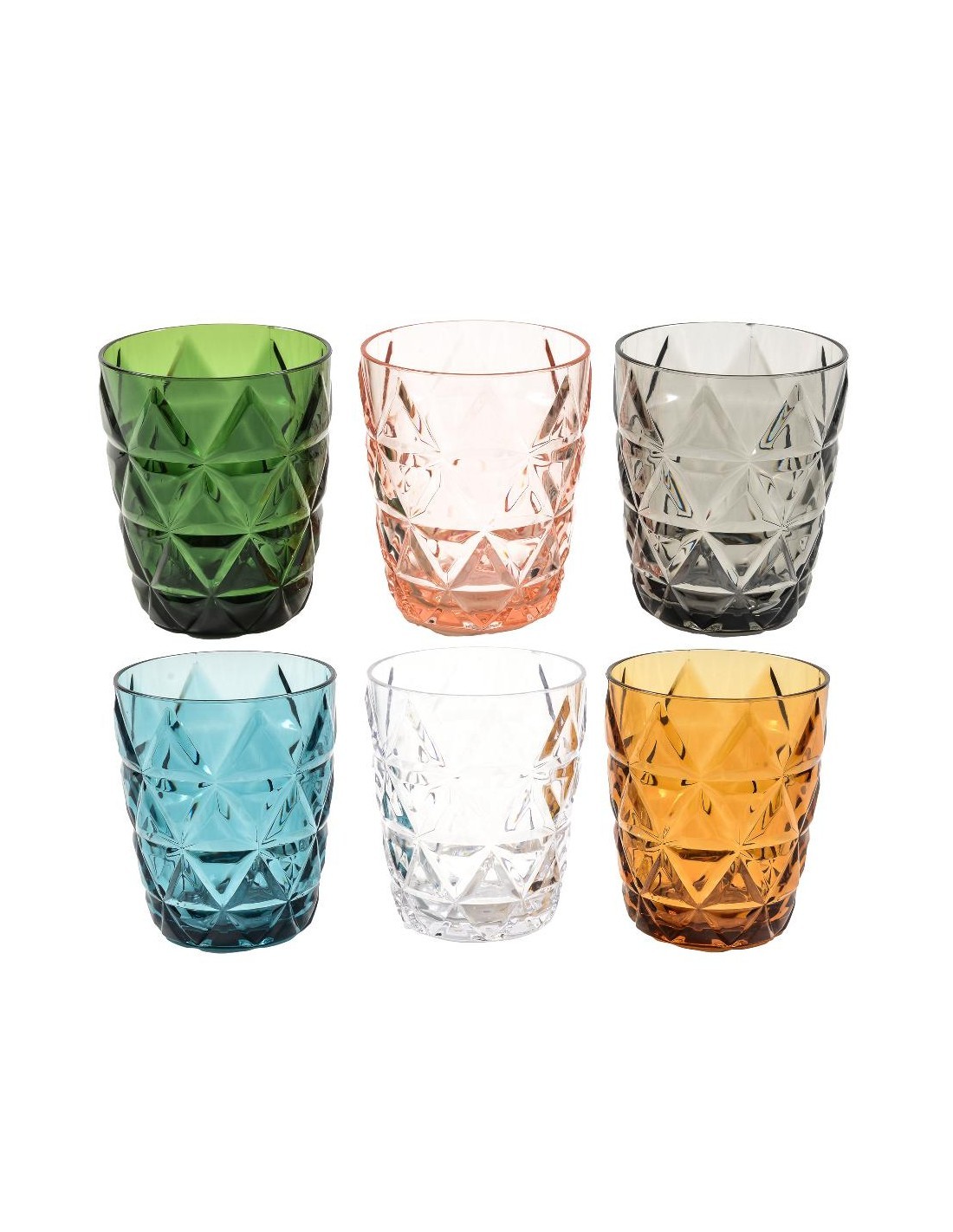 CONF 6 BICCHIERI 02514 POLISTIRENE 8X9,5CM ASSORTITI