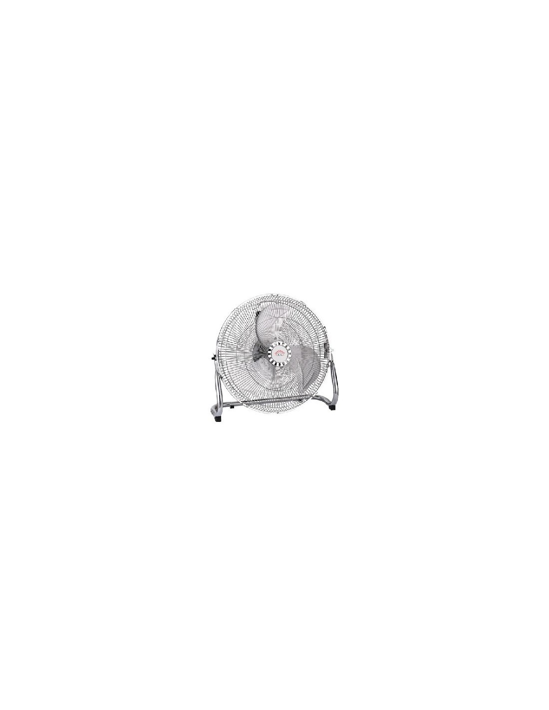 Ventilatore Box Fan, 45 cm, Cromato, 3 Velocità, Inclinazione Regolabile, Griglia in Metallo, 130W, Potente, Silenzioso