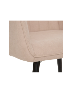 Poltrona da pranzo Visoca, beige, acciaio, dimensioni 61,5x57x83 cm