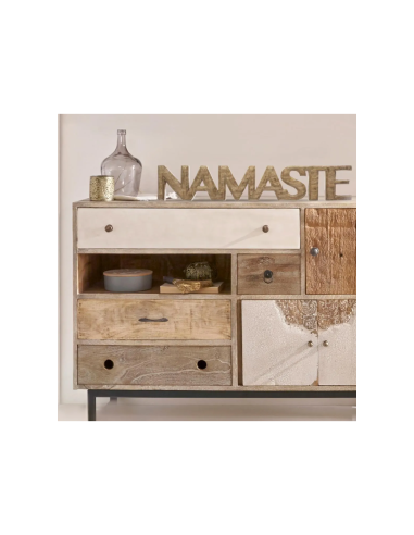 SCRITTA NAMASTE 169407 MANGO 54X10CM MARRONE