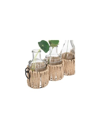 SET 5 VASETTI 193835 VETRO 44X19CM CON PIANTINE