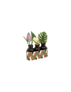 SET 3 VASETTI 198123 VETRO 22X26CM CON PIANTINE
