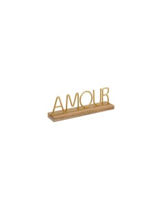 SCRITTA AMOUR 200803 LEGNO/METALLO 8X5,5X25,5CM DORATO