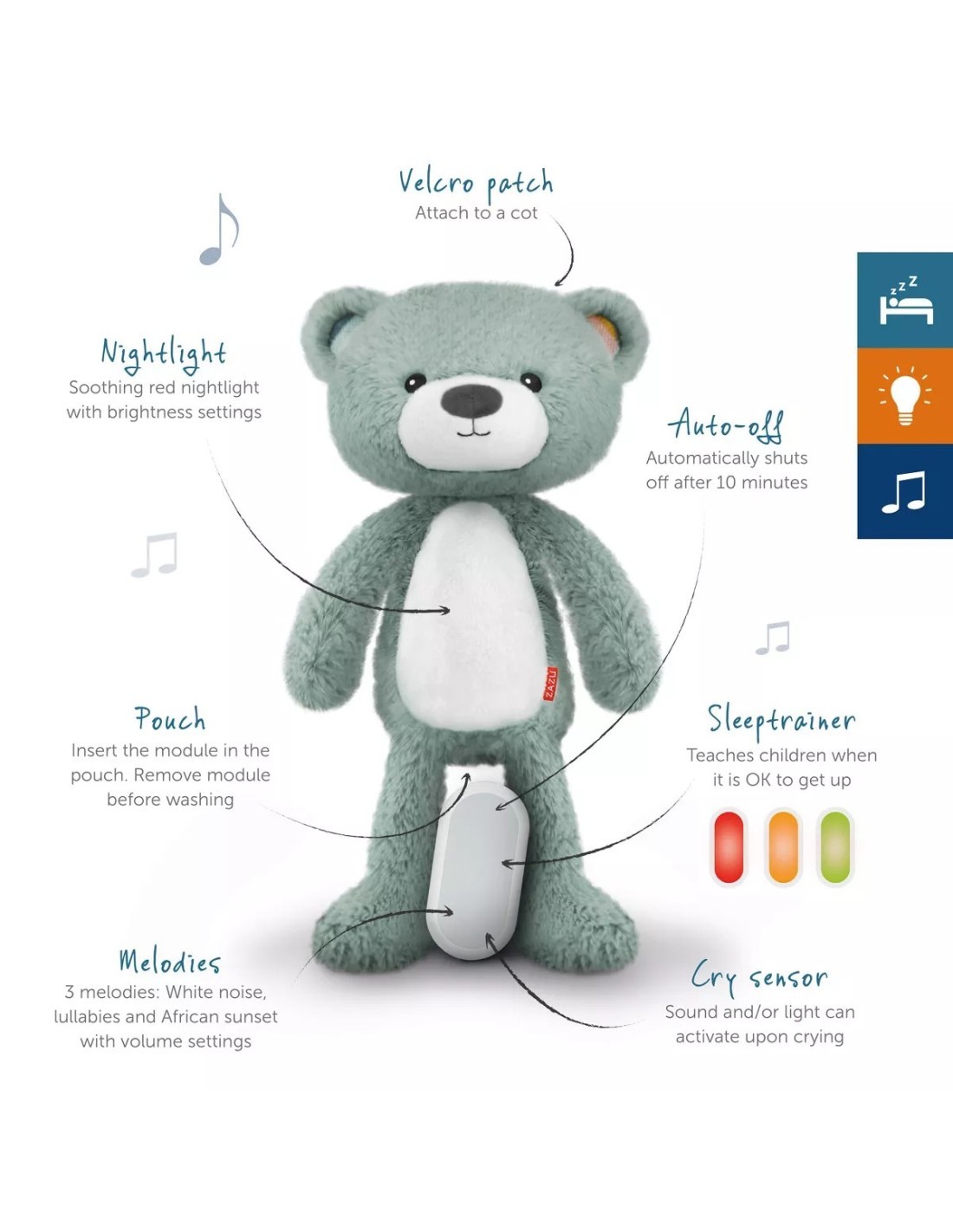 Zazu Sleeptrainer Brody Orsetto Blu