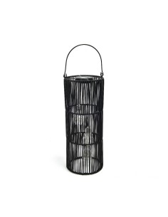 LANTERNA SOLARE 01319 NERO 19X46CM METALLO/PLASTICA