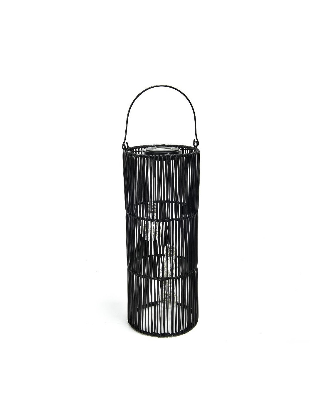 LANTERNA SOLARE 01319 NERO 19X46CM METALLO/PLASTICA