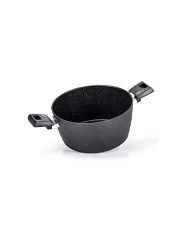 Casseruola Moneta Etnea 20 cm, Alluminio Forgiato, Antiaderente Effetto Pietra