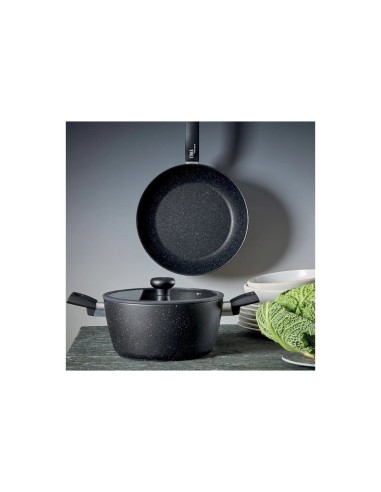 Casseruola Moneta Etnea 20 cm, Alluminio Forgiato, Antiaderente Effetto Pietra