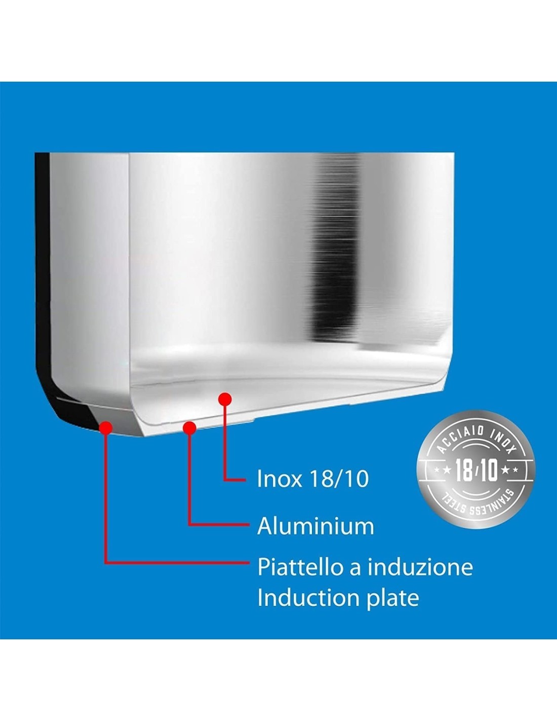 Aeternum Divina Vaporiera 22 cm – Acciaio Inox, Adatta Induzione