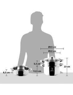 Aeternum Divina Vaporiera 22 cm – Acciaio Inox, Adatta Induzione