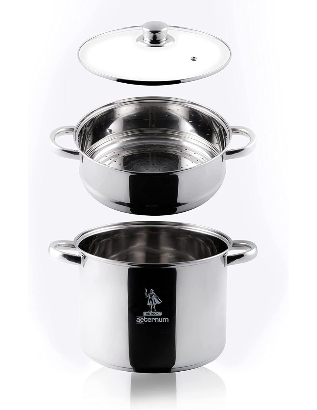Aeternum Divina Vaporiera 22 cm – Acciaio Inox, Adatta Induzione