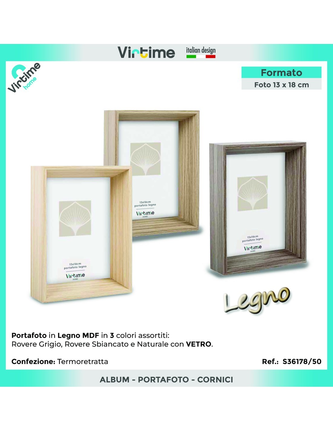 PORTAFOTO S36178/50 MDF/LEGNO 13X18 ASSORTITO