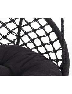 Amaca pensile "Javier", seduta in poli-cotone, con cuscino integrato, per esterno, giardino, terrazza, diametro 80 cm, relax