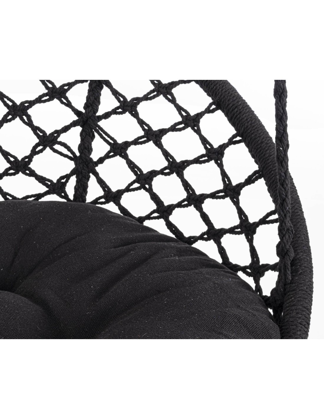 Amaca pensile "Javier", seduta in poli-cotone, con cuscino integrato, per esterno, giardino, terrazza, diametro 80 cm, relax