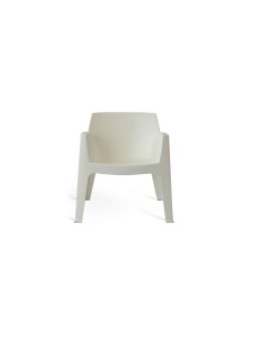 Poltrona Ancara Cribel, polipropilene bianco, impilabile, resistente, per giardino, terrazza, outdoor, indoor