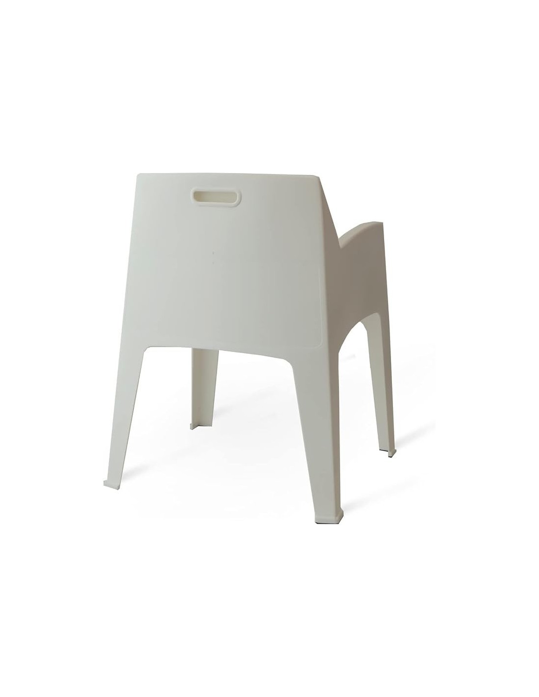 Poltrona Ancara Cribel, polipropilene bianco, impilabile, resistente, per giardino, terrazza, outdoor, indoor