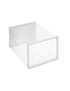 Scatola portascarpe plastica 23x33x14 cm, contenitore trasparente, organizzazione scarpe, pratico e resistente