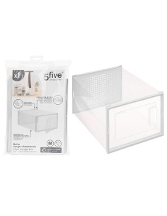 Scatola portascarpe plastica 23x33x14 cm, contenitore trasparente, organizzazione scarpe, pratico e resistente 2