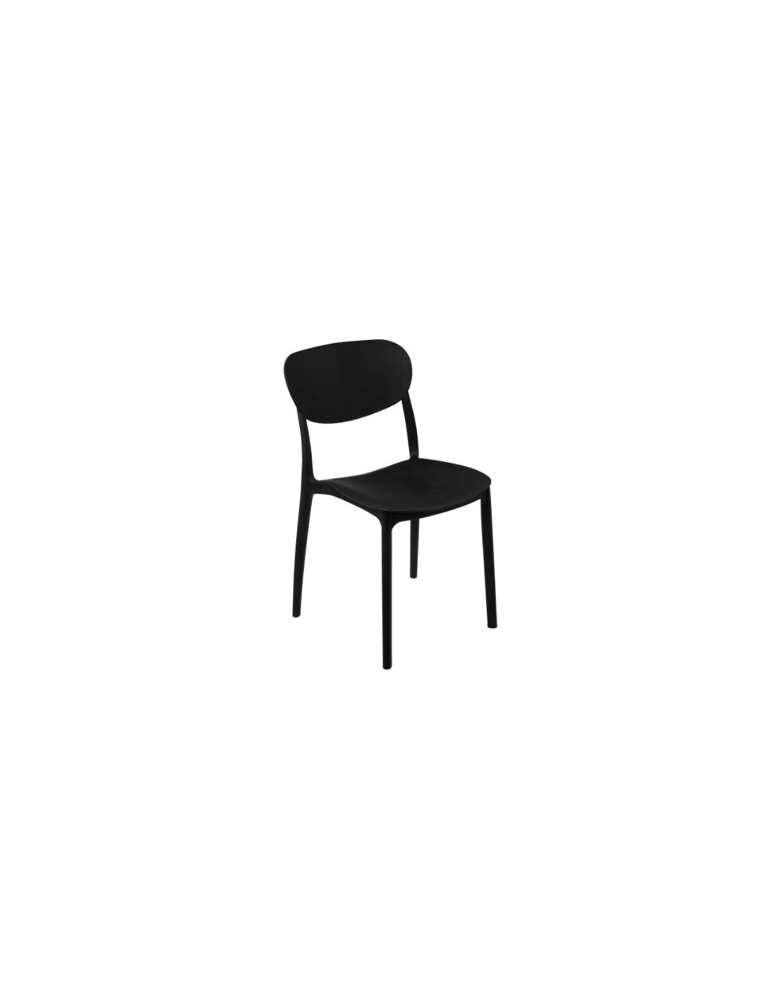 SEDIA 193556 PLASTICA NERA IMPILABILE