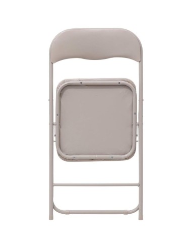 5five - sedia pieghevole in PVC beige con struttura in acciaio