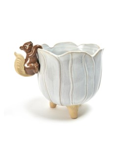 VASO 04607 CERAMICA CON ANIMALETTO 20X21CM