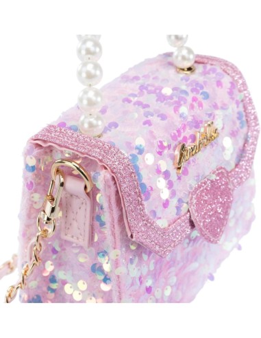Girabrilla Fashion Bauletto, Borsetta Pochette con Maniglia di Perle e Tracolla, Paillettes Reversibili, Nice Group