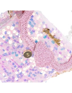 Girabrilla Fashion Bauletto, Borsetta Pochette con Maniglia di Perle e Tracolla, Paillettes Reversibili, Nice Group