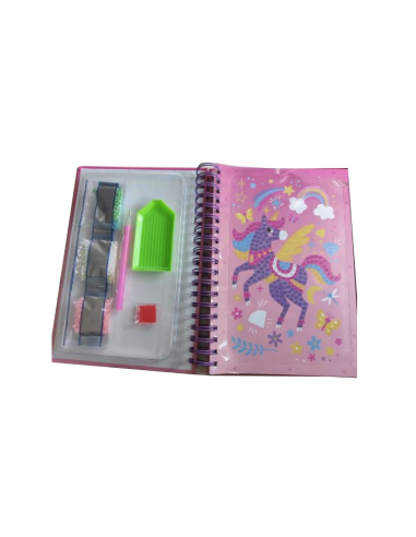 DIAMANTINY Unicorno, dipingi coi numeri, deco book, gemme 3D, album A5, attività creativa, bambini 5+