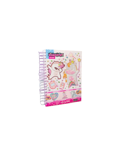 DIAMANTINY Unicorno, dipingi coi numeri, deco book, gemme 3D, album A5, attività creativa, bambini 5+