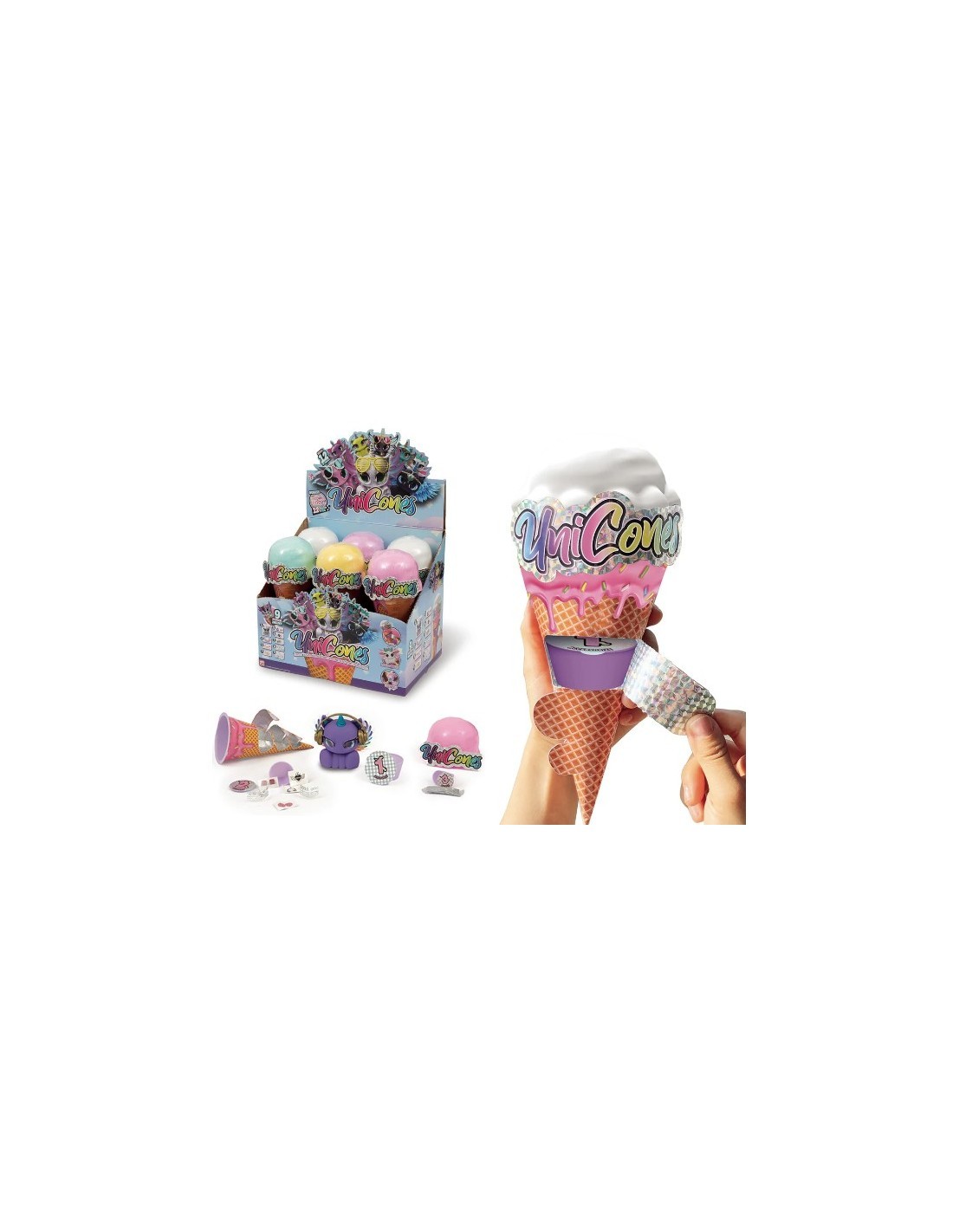 Unicones Serie 2, Cono Gelato, Unicorno Nascosto, Accessori, Slime, 12 Personaggi Assortiti