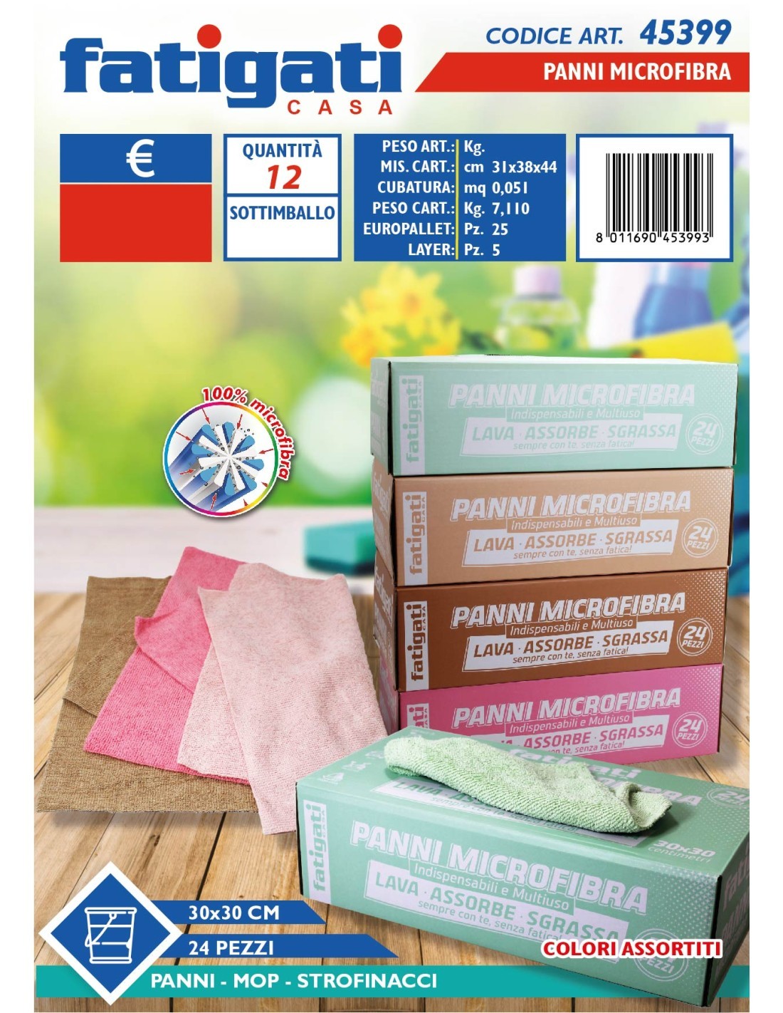 CONF 24 PANNI MICROFIBRA 45399 30X30CM