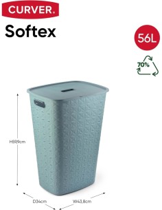 PORTABIANCHERIA VERDE DA 56LT 34X44X60CM