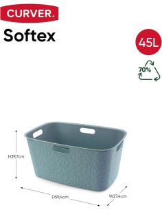 CESTA PORTABIANCHERIA 258702 VERDE 45LT 40X60X28CM