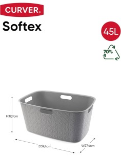 CESTA PORTABIANCHERIA 258704 TORTORA 45LT 40X60X28CM