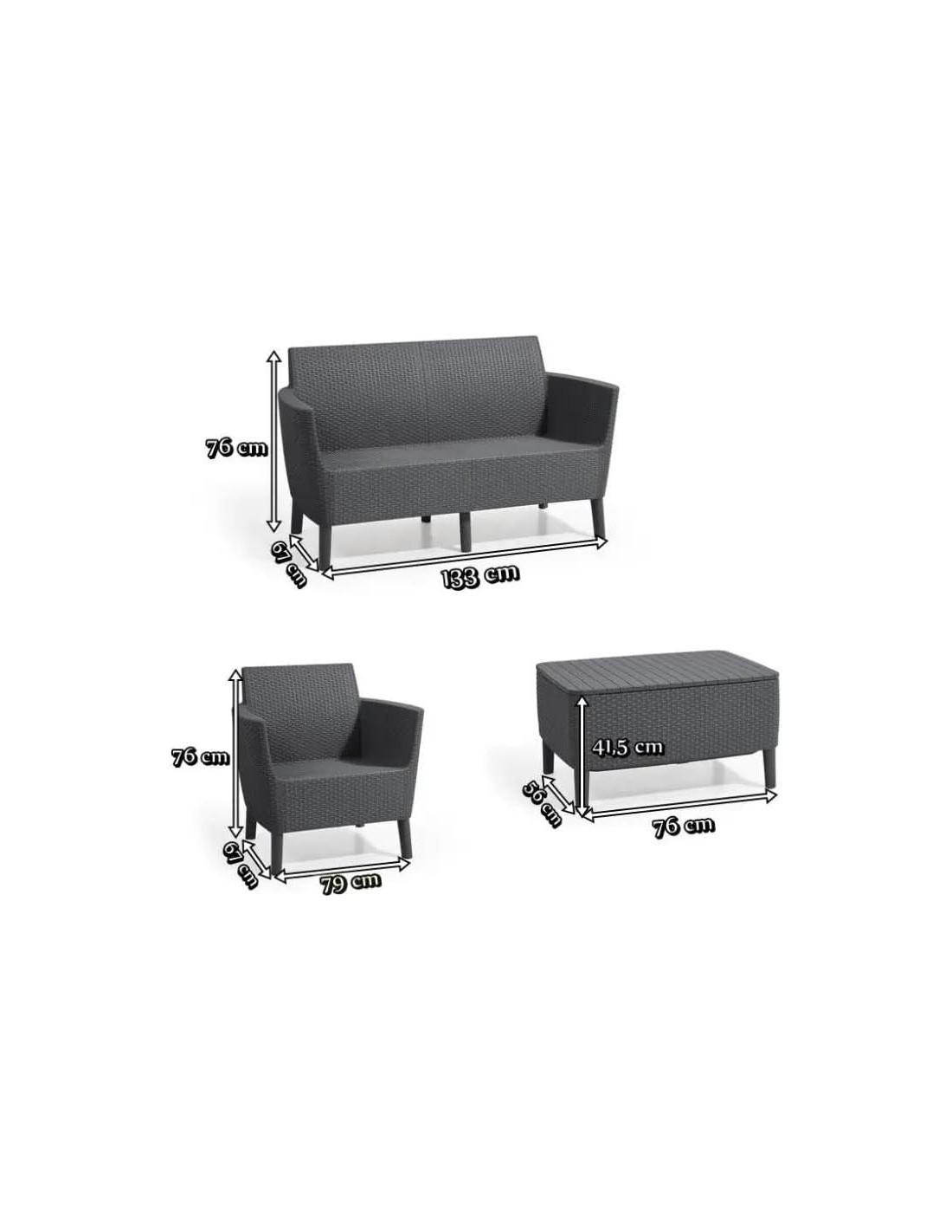 SALOTTO SALEMO LOUNGE GRAFITE