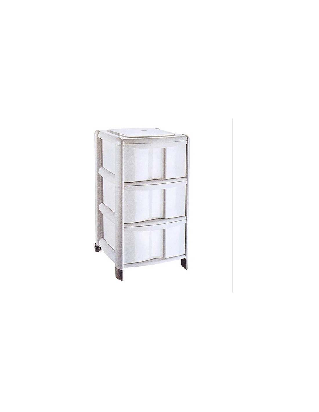 Cassettiera Delfin Bambù, 39x40x67 cm, 3 cassetti alti, organizer casa, ufficio, bagno