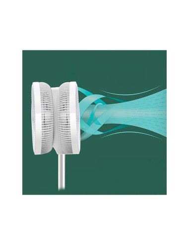 Ventilatore a Piantana Doppia Esposizione, Ø 40 cm, 12 Velocità, Timer, Telecomando, Altezza Regolabile, 40W, Bianco
