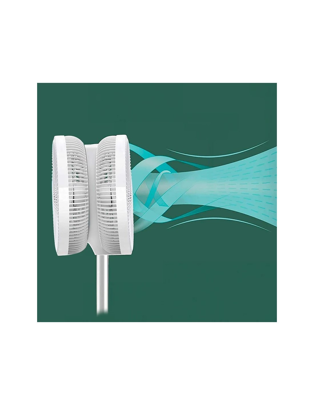 Ventilatore a Piantana Doppia Esposizione, Ø 40 cm, 12 Velocità, Timer, Telecomando, Altezza Regolabile, 40W, Bianco