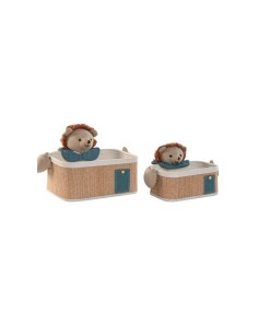 CESTINO DC213246 2 MIS PELUCHE ORSO 40X32X27CM